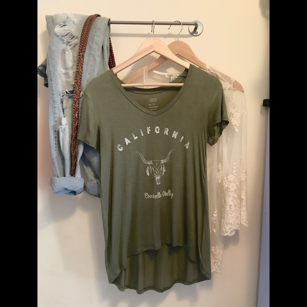 Coachella Valley Graphic Tee Olive Sz Small - Picture 2 of 6